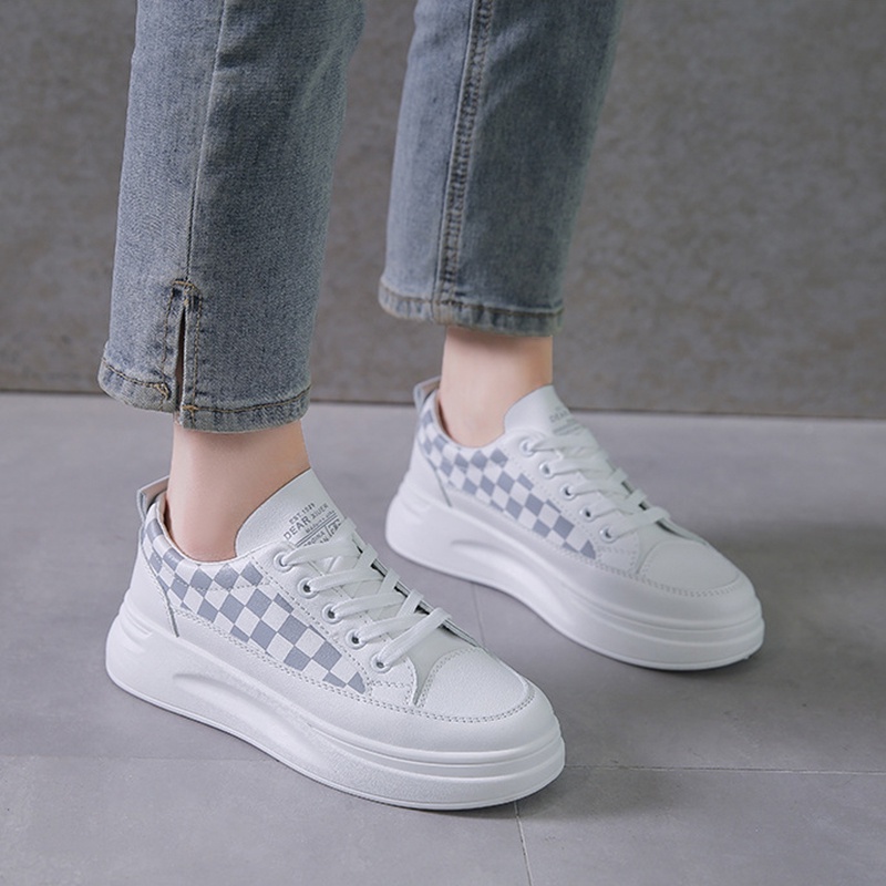 Giày thể thao IELGY đế dày màu trắng thời trang cho nữ