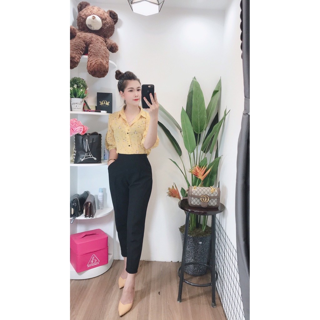 áo sơ mi cách điệu cổ đức tay bồng