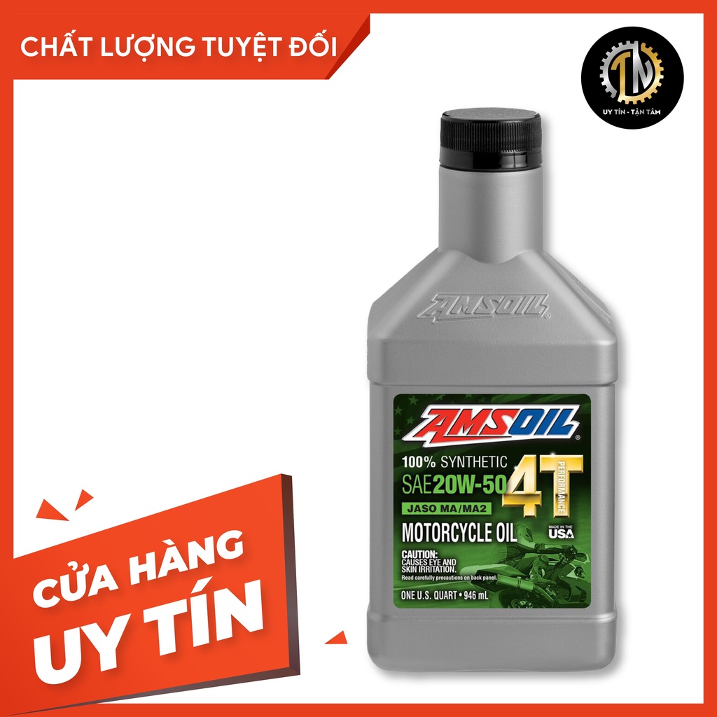 Nhớt Amsoil 4T 20W-50 (MC5) 946ml, lọc nhớt Ya-Su