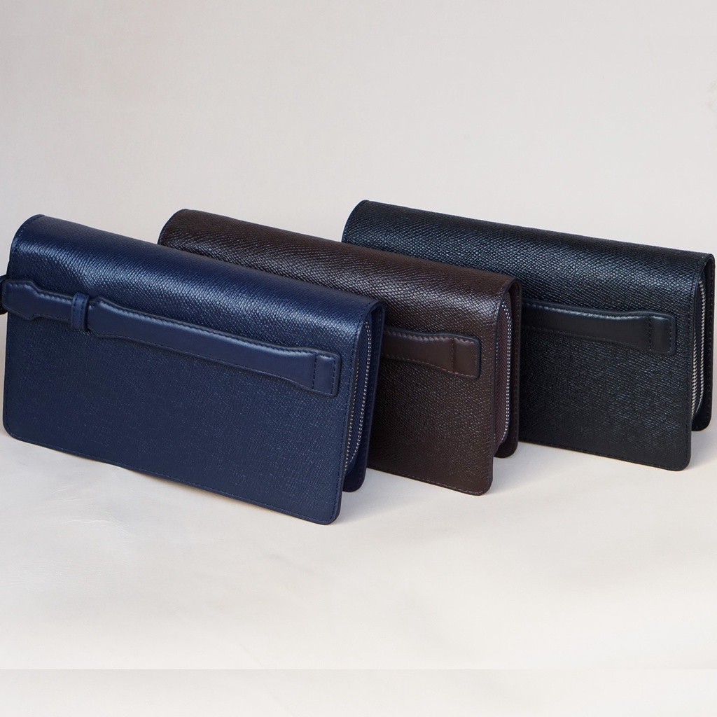 Ví to cầm tay, Clutch da Epsom cao cấp, Clutch nam da thật, túi clutch da thời trang CL006