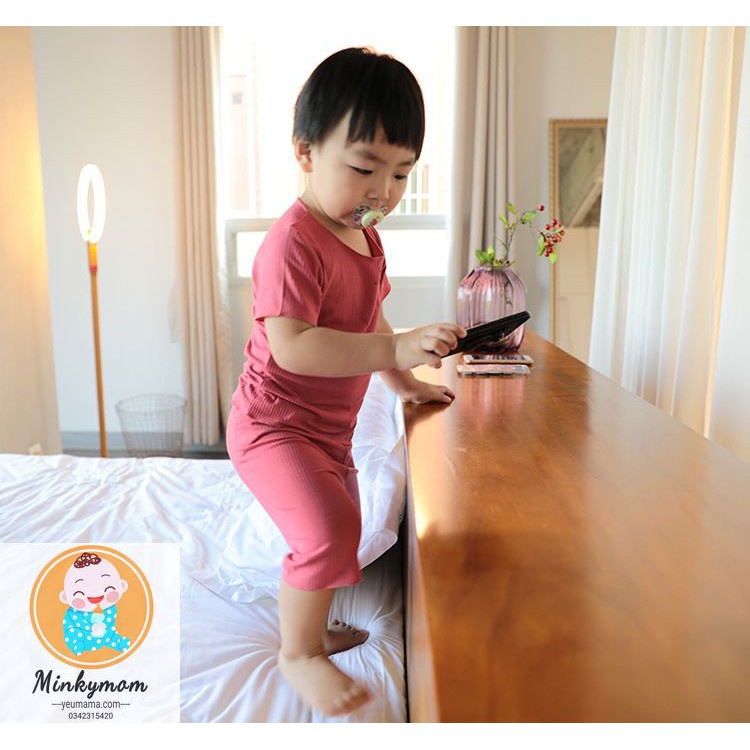 [MINKYMOM QUẢNG CHÂU] Bộ Lửng Thun Gân Minky mom Hàng Chính Hãng