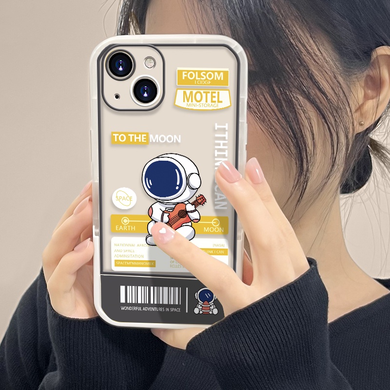 Ốp Điện Thoại TPU Mềm Trong Suốt Chống Sốc In Hình Phi Hành Gia Dễ Thương Cho IPhone 13 12 11 Pro MAX 8 7 6s Plus X XR XS MAX SE 2020 6