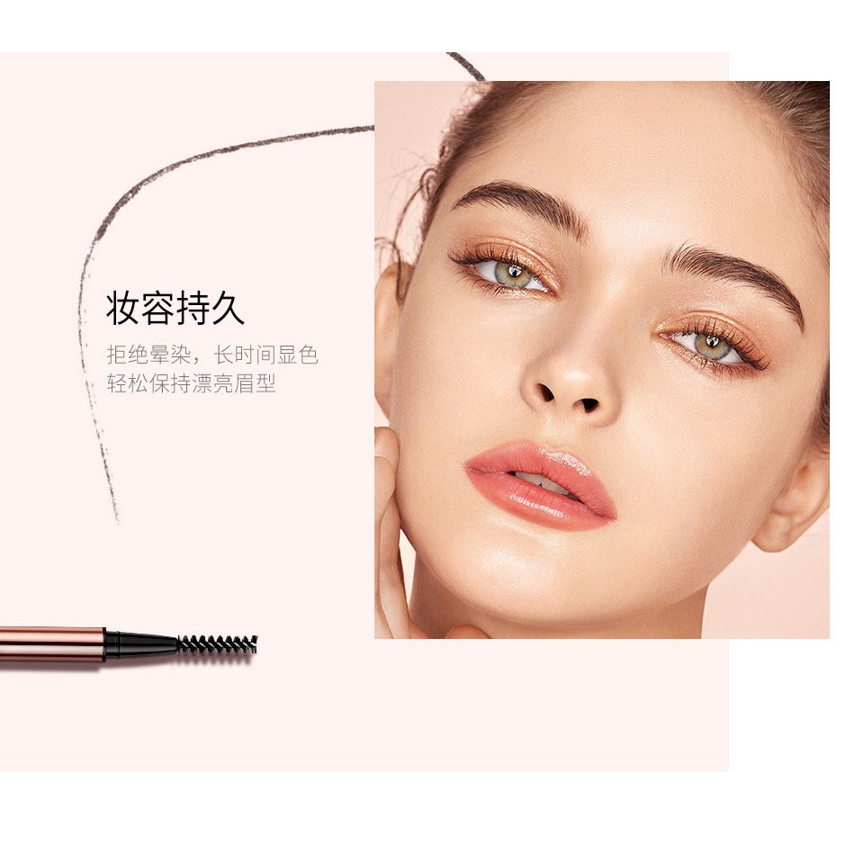 O.TWO.O double head detail triangular eyebrow automatic rotation waterproof for a long time do not dye eyebrow 6 colors