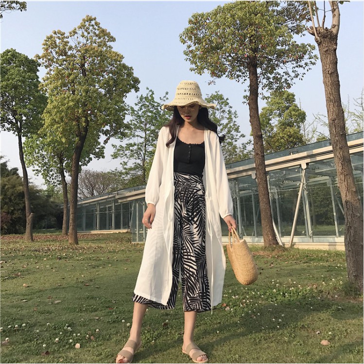 áo khoác cardigan vải chiffon dáng dài