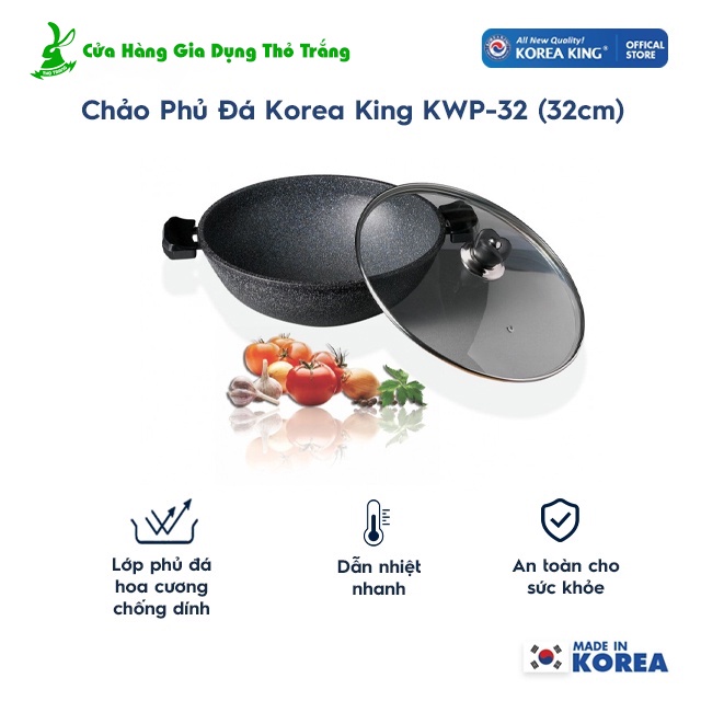 Chảo Phủ Đá Korea King KWP-32 Cao Cấp