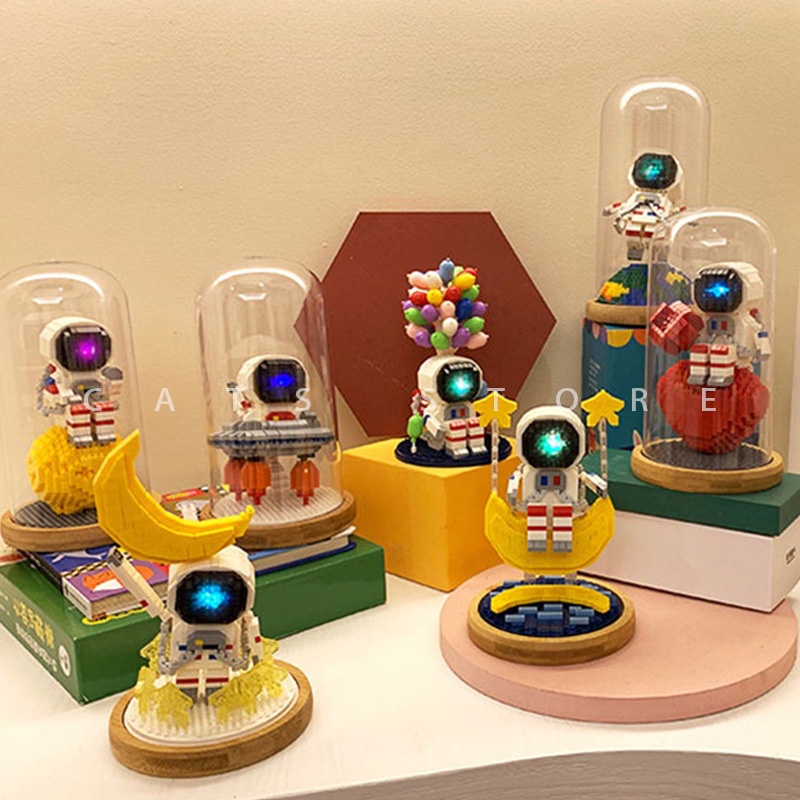 LEGO Phi Hành Gia có kèm đèn nháy và hộp trang trí - hMô hình phi hành gia nhà du hành vũ trụ