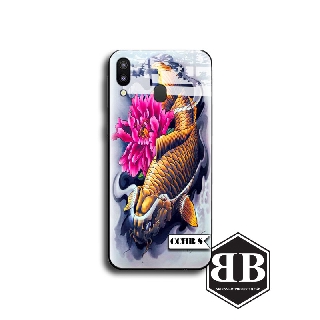 Ốp lưng kính cường lực Samsung A20 A30 / A20S / A21 / A21S in hình cá chép hóa rồng sang chảnh