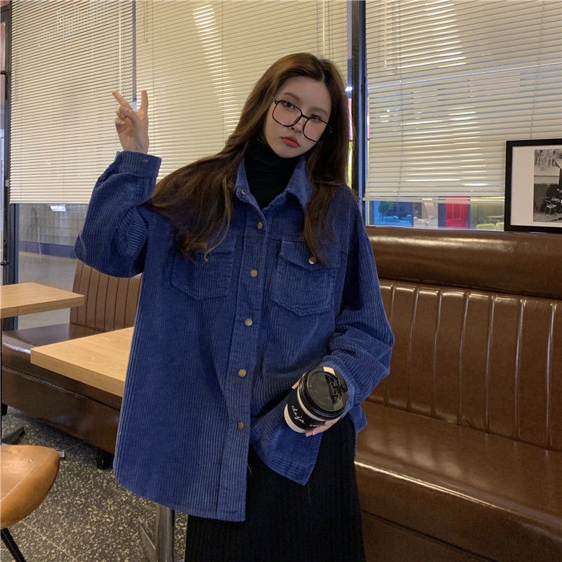 Áo sơ mi tay dài dáng rộng thiết kế mới thời trang theo phong cách vintage dành cho nữ