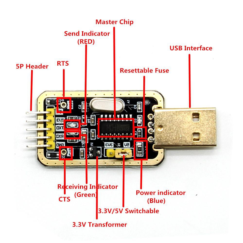 USB UART CH340 mạ vàng( chip CH340)