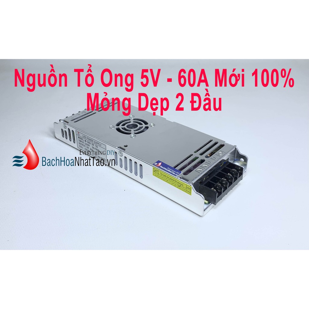 Nguồn tổ ong 5V 60A 300W, mỏng, mới 100%