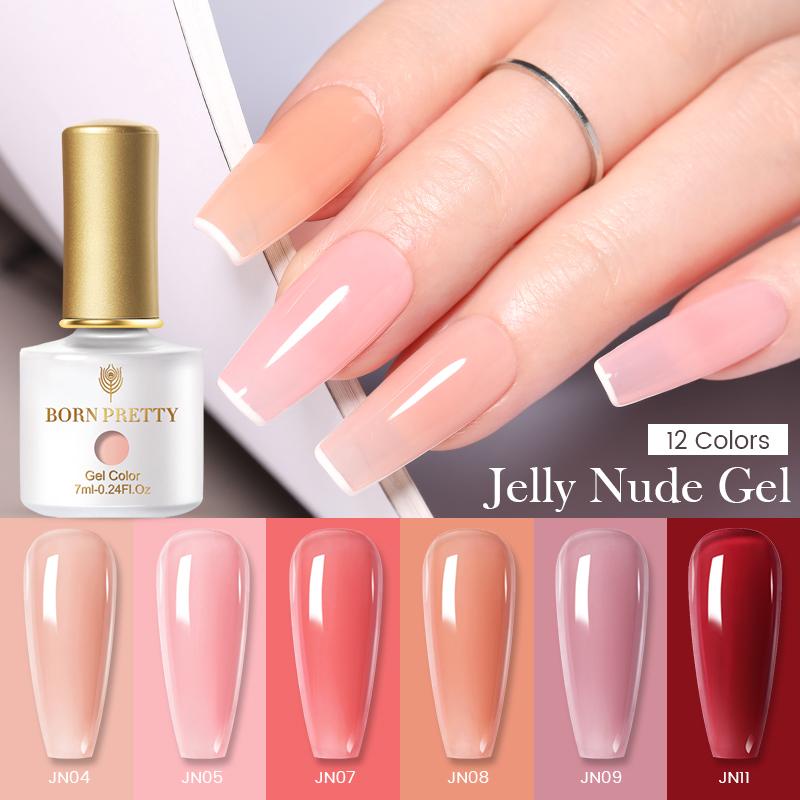 Gel sơn móng tay BORN PRETTY nhiều màu sắc trong suốt tùy chọn thời trang 7ml