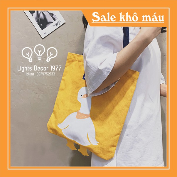 [TLSP56]Túi tote Vải canvas mềm Đẹp Cực Hot đựng vừa a4 Lightsdecor[SIÊU SALE][SIÊU XINH]Túi vải xinh nhiều