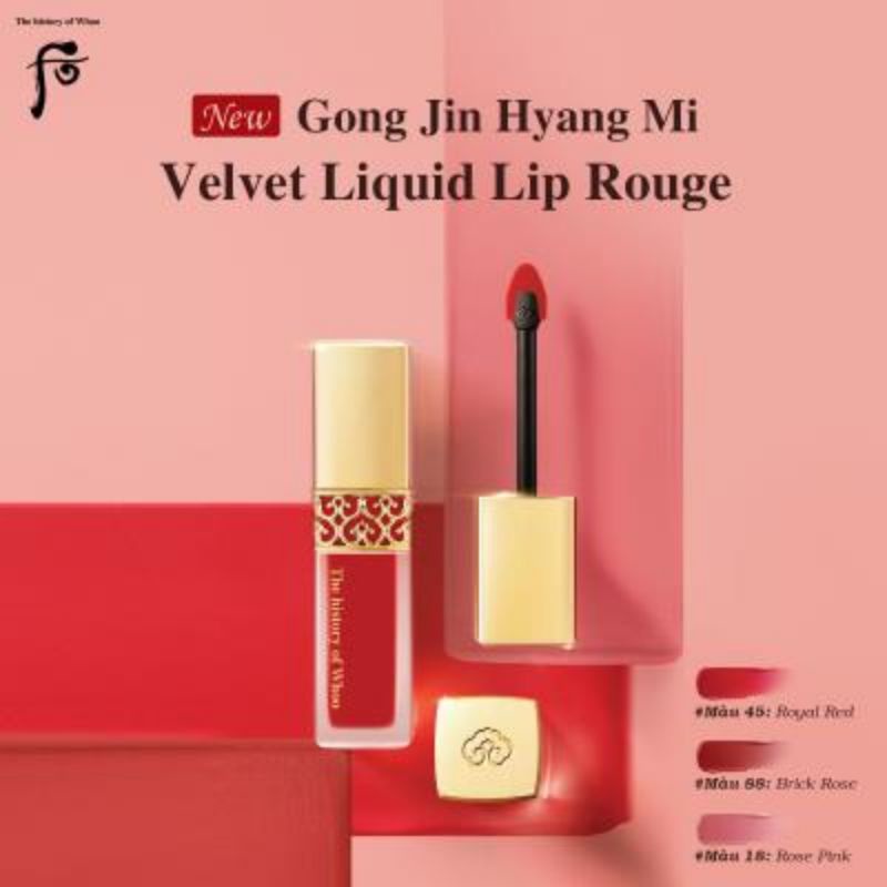 Mẫu thử Bảng 3 Màu Hot Son Kem Cao Cấp Whoo Velvet Lip Rouge