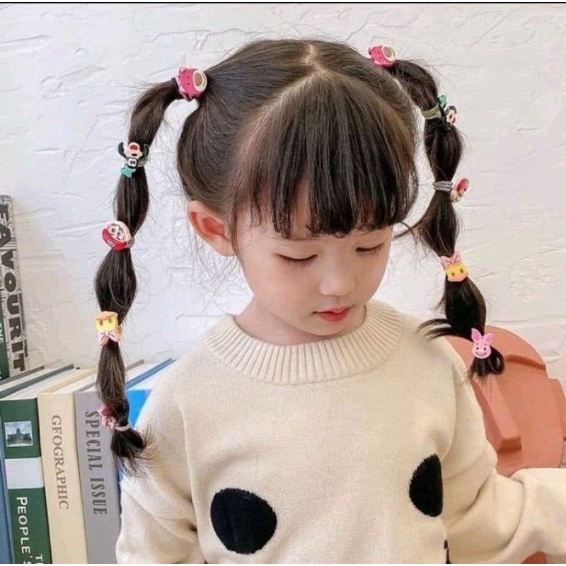 Hộp Dây Buộc Tóc 30 Chi Tiết Siêu Đáng Yêu Cho Bé
