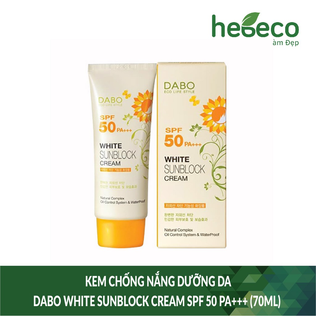 Kem Chống Nắng Dưỡng Da Dabo White Sunblock Cream SPF 50 PA+++ (70ml) - Hàn Quốc Chính Hãng