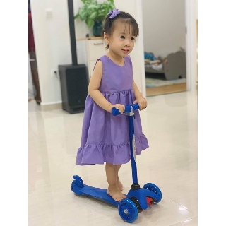 Đầm Mẹ và Bé Đuôi Cá Tím Linen(1 món)