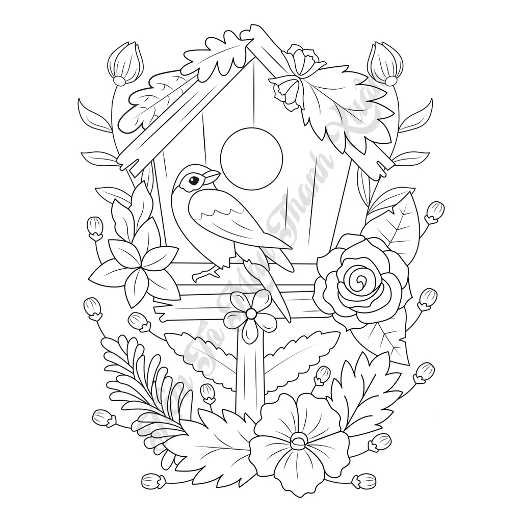 Set 10 Tờ Tranh Tô Màu Chủ Đề Mùa Thu Tô Màu Sáp, Màu Chì - Tiệm Tô Màu Thanh Xuân