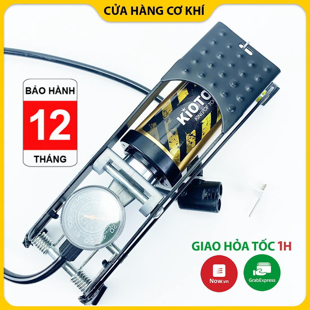 Bơm chân đa năng 1 ống Kiotool bơm xe đạp xe máy chuyên dụng bảo hành 24 tháng