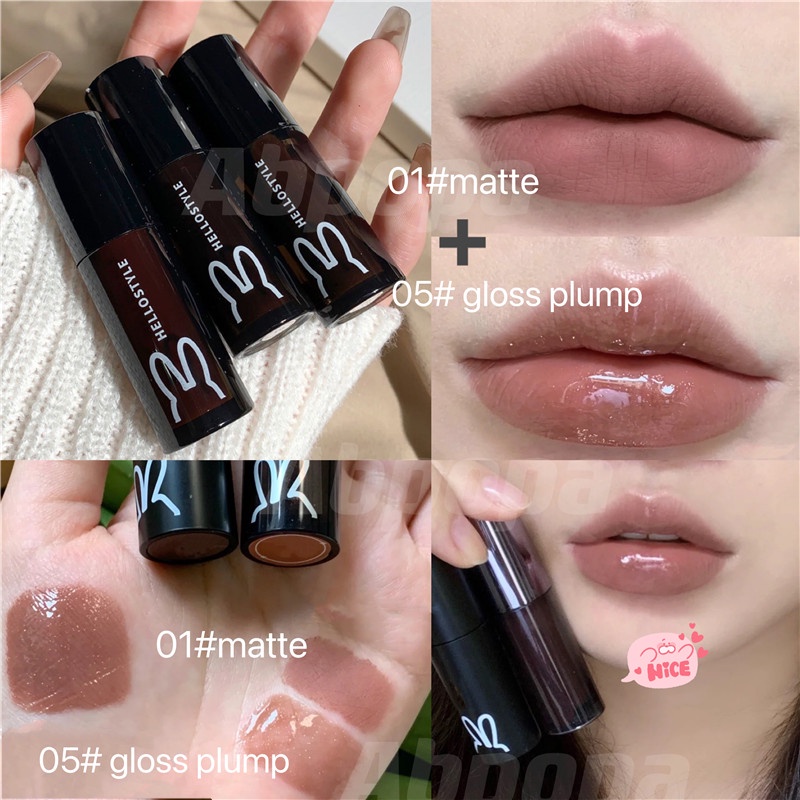 Phong Cách ABPOPA HELLOSTYLE® Son Môi Chất Nhung Màu Sắc Ngẫu Nhiên Lâu Trôi