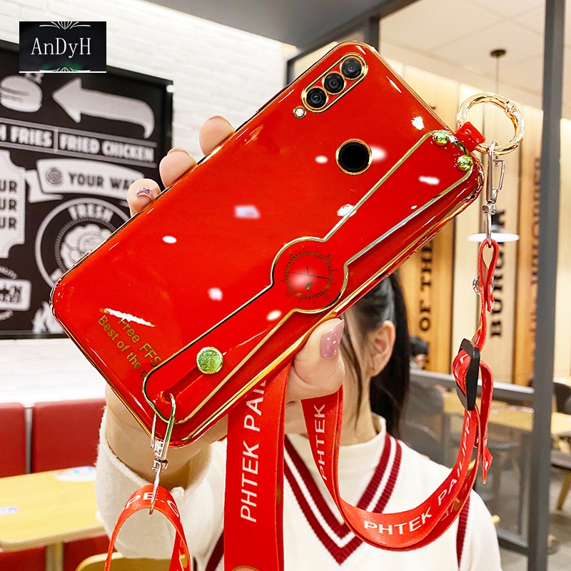 Ốp điện thoại dây đeo cổ tay AnDyH Cho Huawei Nova 3 3i 3E 4 4E (có dây buộc miễn phí), vỏ điện thoạ