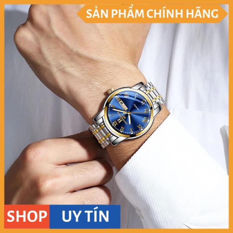 ĐỒNG HỒ NAM R-ONTHEEDGE KÍNH TRÁNG SAPPHIRE DÂY KIM LOẠI KHÔNG GỈ + TẶNG KÈM PIN CAO CẤP