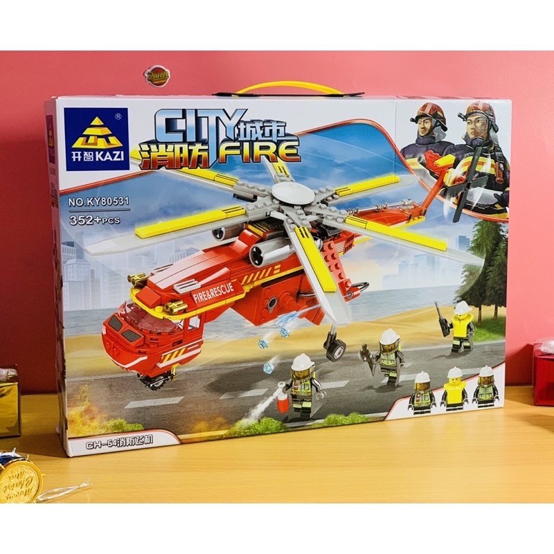 Lego non xếp hình máy bay chữa cháy - xếp hình lắp ráp máy bay 352pcs