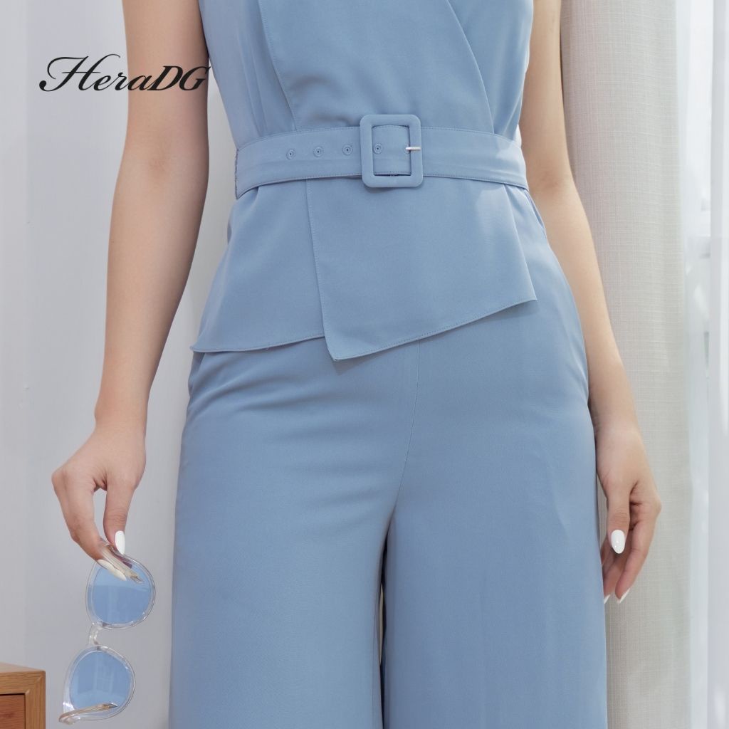 Bộ Jumpsuit Nữ HeraDG Dáng Dài Sát Nách Kèm Đai Eo, Chất Liệu Mềm Mịn Chống Nhăn Cao Cấp SJSBA003