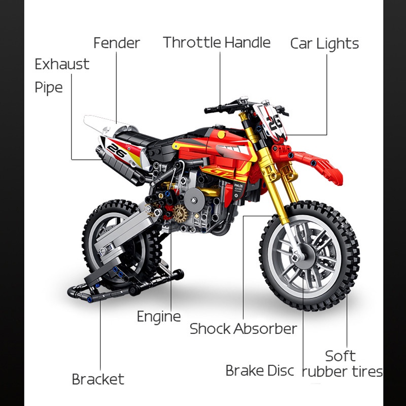 Đồ chơi Lắp ráp mô hình Technic 672005 Yamaha YZ450F siêu xe cào cào YZ450F
