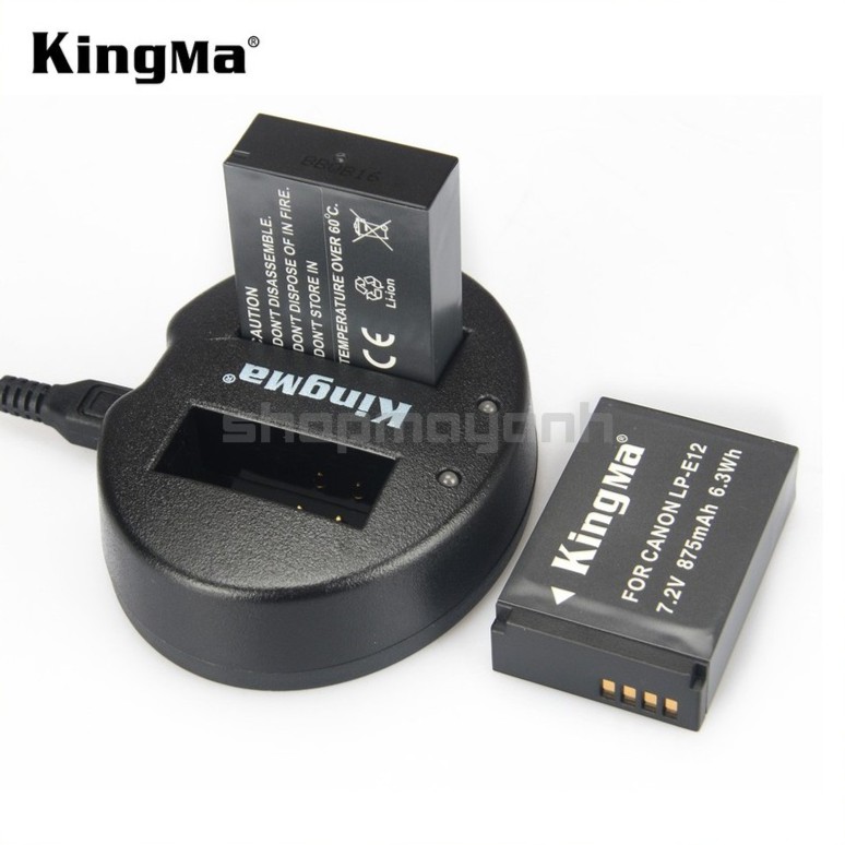 Bộ 2 Pin và Sạc đôi KingMa LP-E12 cho CANON M10/M100D/M2...