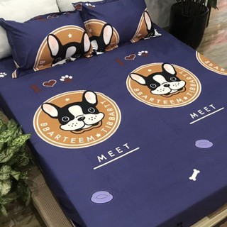 Bộ ga gối poly 3 món ⚡️1 ga 2 vỏ gối nằm mẫu chó meet mới 2021