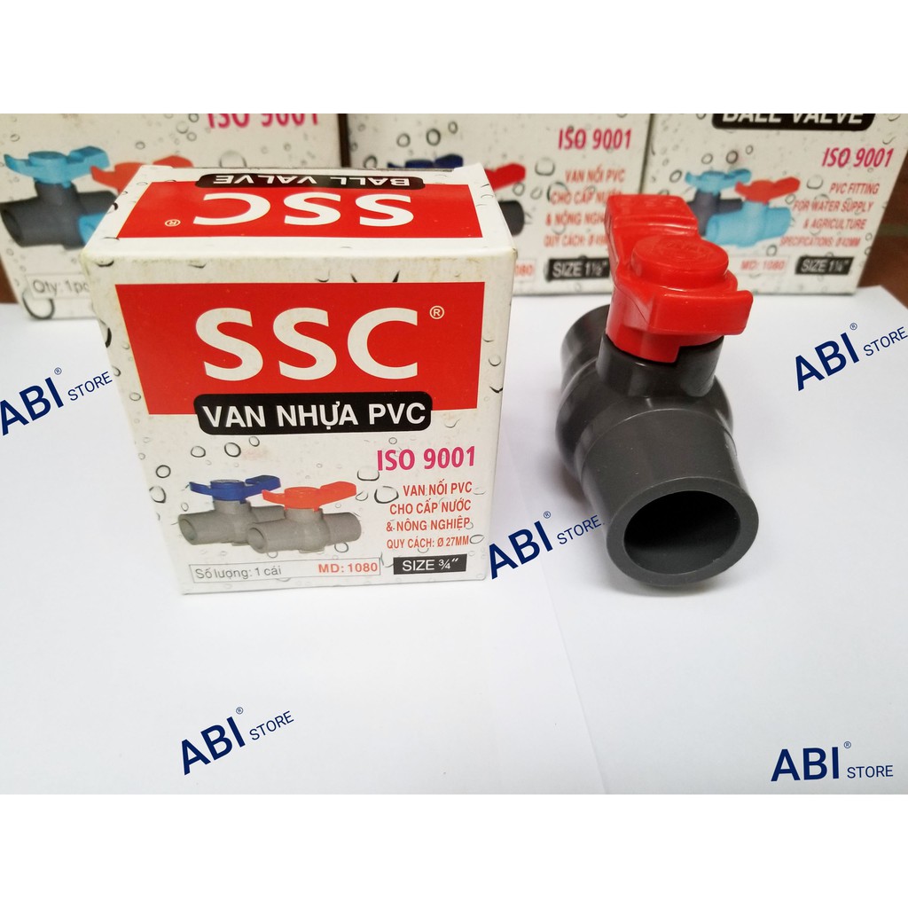 Van nhựa SSC 21 (1/2) và 27 (3/4), Van PVC khóa nước chính hãng