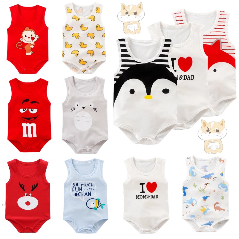Bông Sơ sinh Bé trai Phim hoạt hình Áo liền quần Bé gái Áo liền quần 0-24M