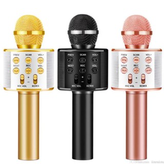 [TẶNG DÂY NỐI RA LOA NGOÀI 25K] Mic Hát Karaoke Bluetooth Không Dây WS858 - Âm vang - Ấm - mic hát karaoke cầm tay mini