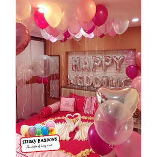 Set bóng cưới trang trí phòng cưới Happy wedding