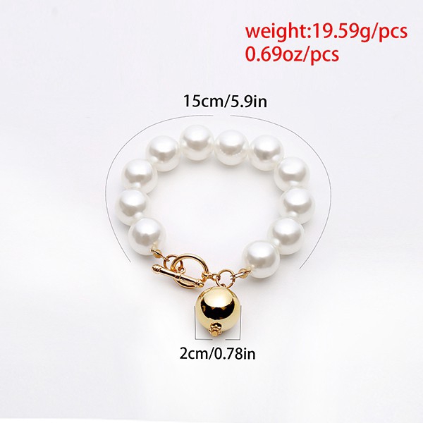 Vòng đeo tay đính hạt ngọc trai giả xinh xắn cho nữ | BigBuy360 - bigbuy360.vn