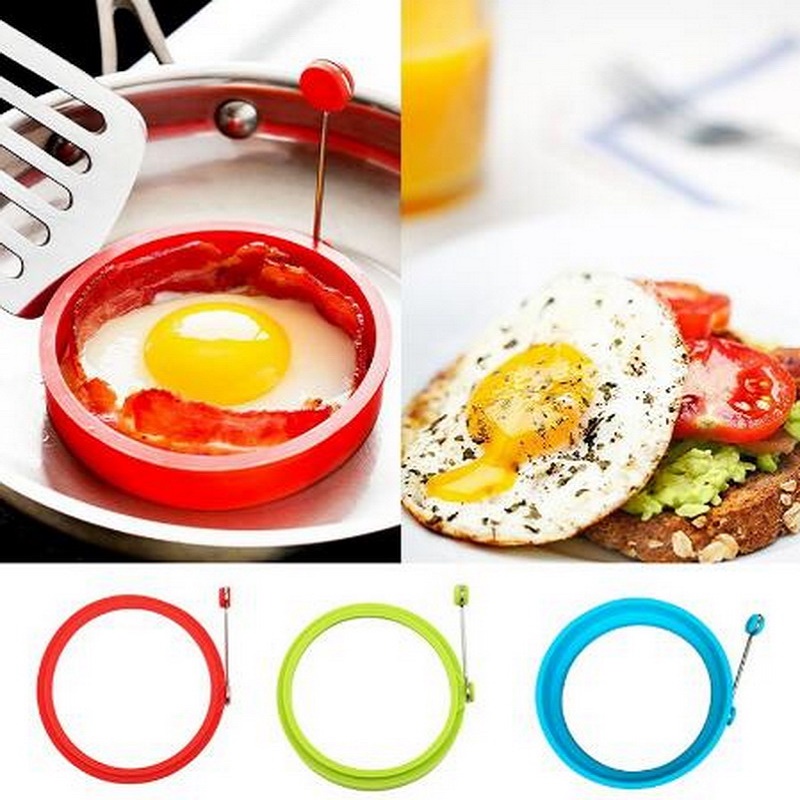 Khuôn Chiên Trứng/Làm Bánh Pancake Bằng Silicone Chống Dính Thiết Kế Tiện Lợi Dễ Dùng Cho Nhà Bếp