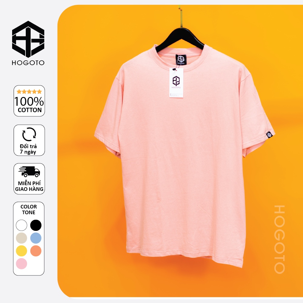Áo thun Trơn basic Hogoto shop , Áo thun unisex nam nữ form rộng oversize chất liệu Cotton 10 màu | BigBuy360 - bigbuy360.vn