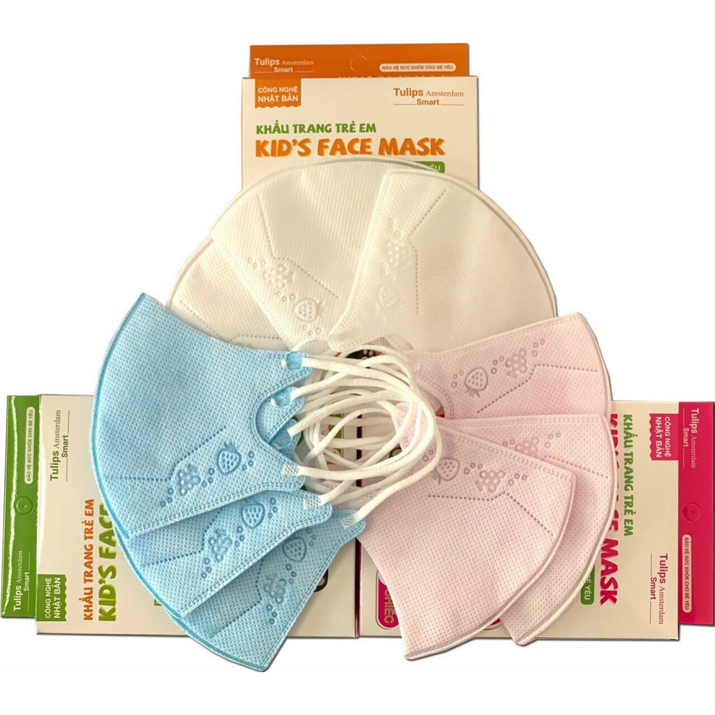 Khẩu Trang Cho Bé TULIPS AMSTERDAM  Khẩu Trang Trẻ Em 3D Mask Kids  Hình Thú  Hộp 10 Cái
