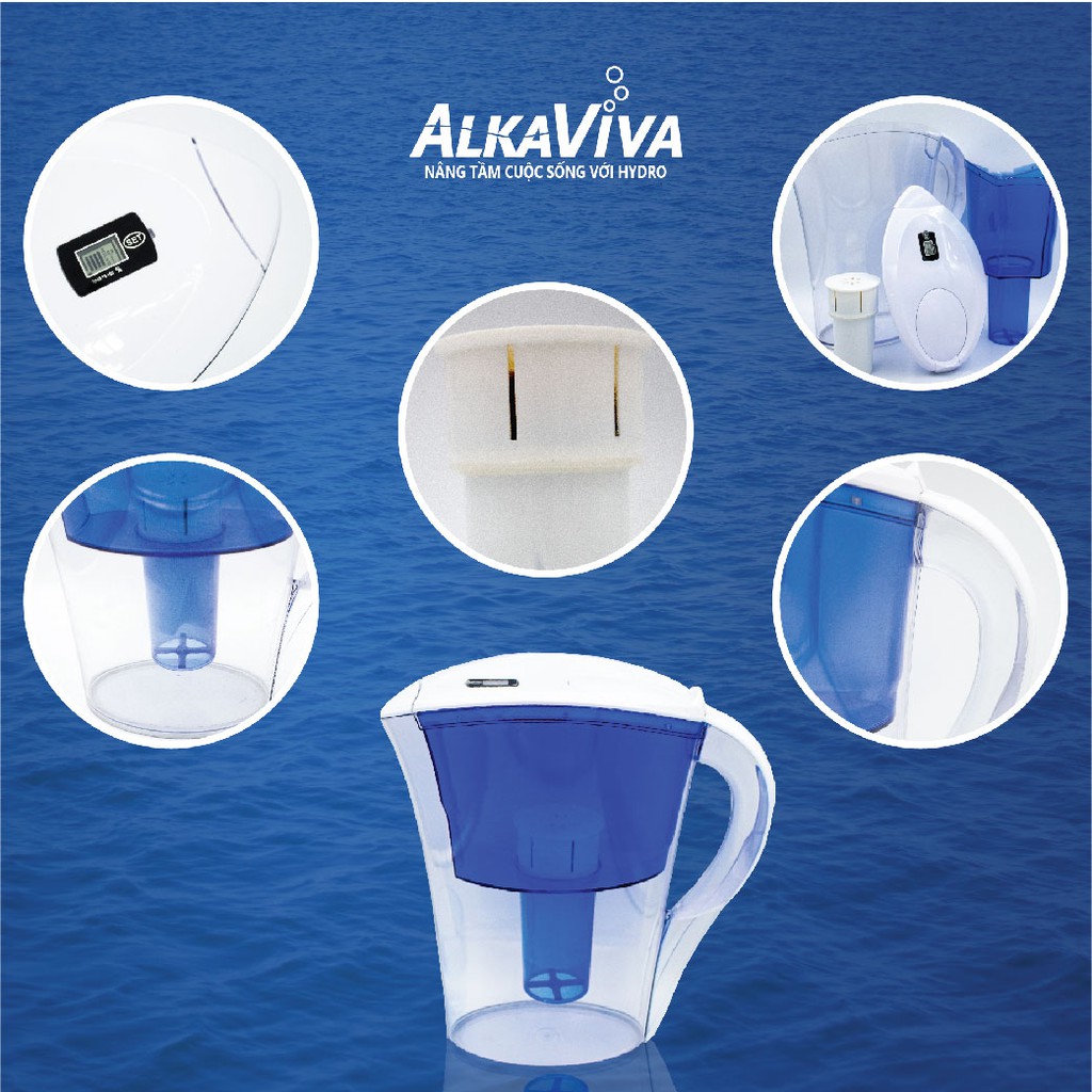 Bình lọc nước AlkaViva PERFECT PITCHER 2L lọc nước, tạo ion kiềm - AKPP