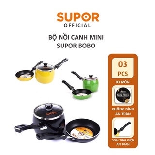 Bộ nồi chảo Babyset hợp kim nhôm chống dính Supor chính hãng T0305 bobo cho bé ăn dặm