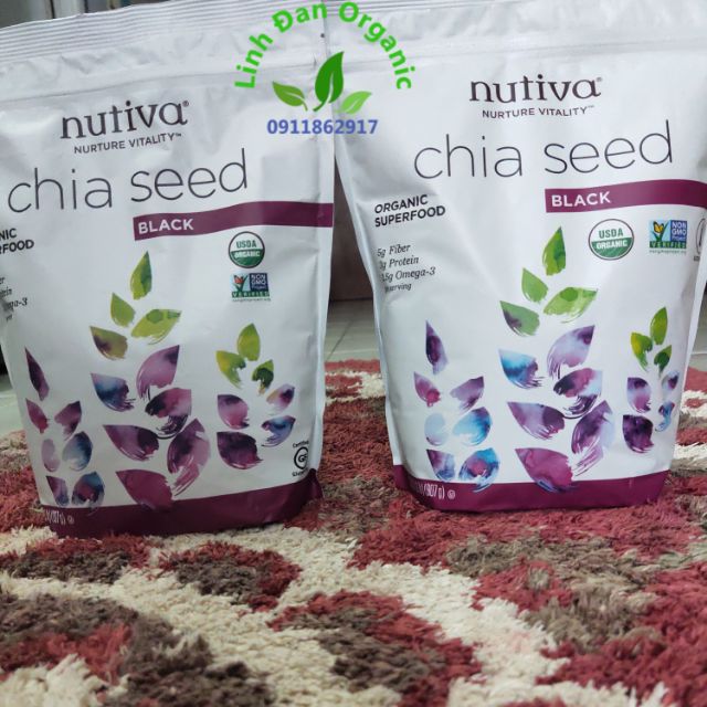 Combo 4 túi Hạt Chia Mỹ Nutiva 907gr hạn dùng 2023 luôn có hàng mới