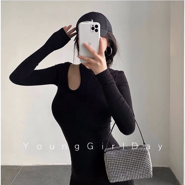 [ SIÊU CHECKCHI ] VÁY BODY KHOÉT VAI NỮ, VÁY LEN DÀI TAY ÔM SÁT CỰC PHONG CÁCH (TL4) | BigBuy360 - bigbuy360.vn