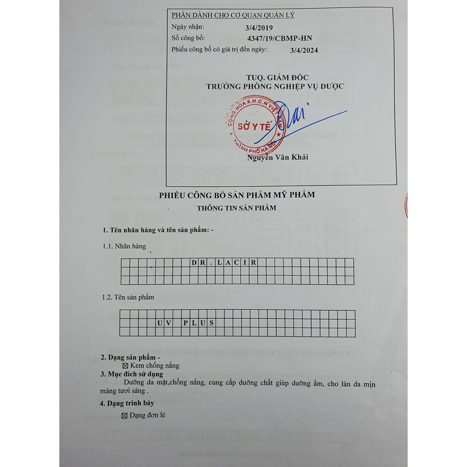 Kem Chống Nắng Sinh Học DrLacir