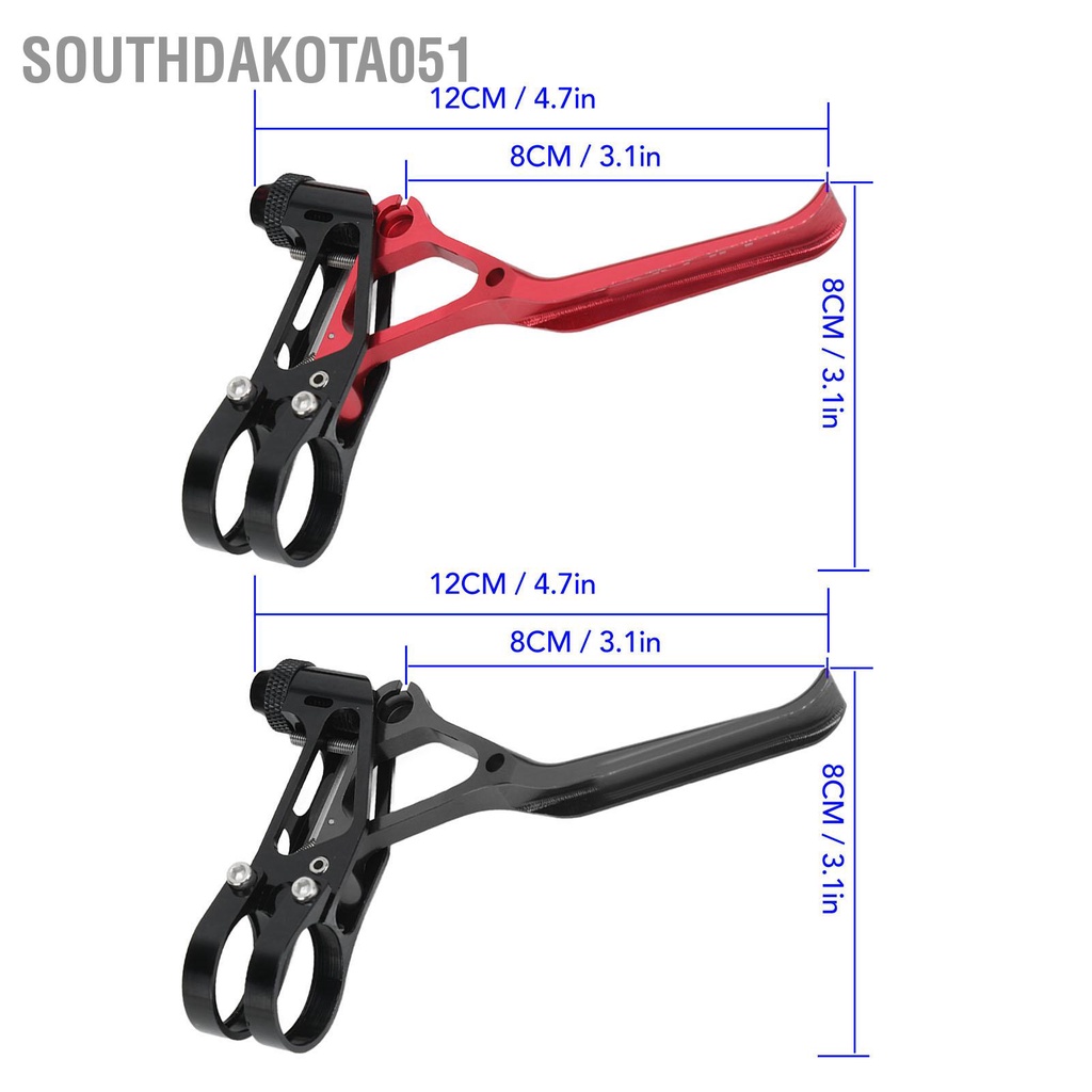 Southdakota051 2 cái Tay cầm Phanh rỗng siêu nhẹ CNC Điều chỉnh dễ dàng Hợp kim nhôm Cần phanh dành cho Xe đạp Đường bộ lái 22 2mm