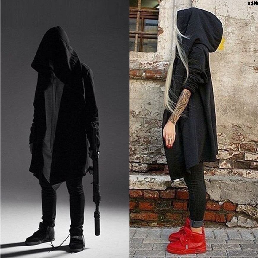 Áo hoodies Assassin thời trang dành cho nam Áo khoác gió dáng dài màu tối thời trang