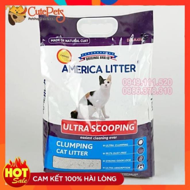 Cát Vệ Sinh Cho Mèo America Litter 10L - Phụ kiện chó mèo Hà Nội