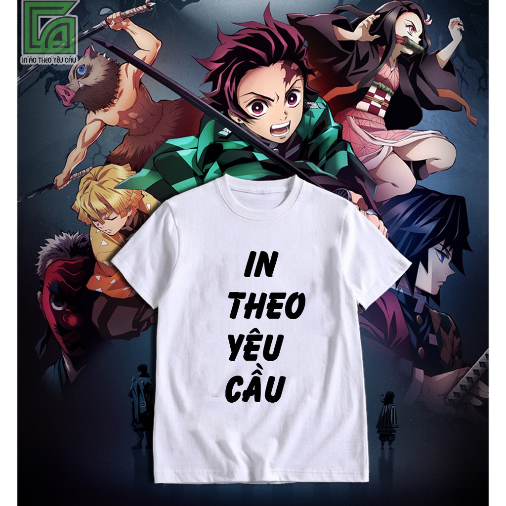 Áo thun anime Kimetsu no Yaiba in theo yêu cầu