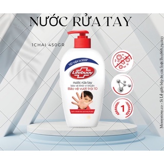 Nước rửa tay Lifebuoy 500G Bạc Bảo Vệ 99,9%