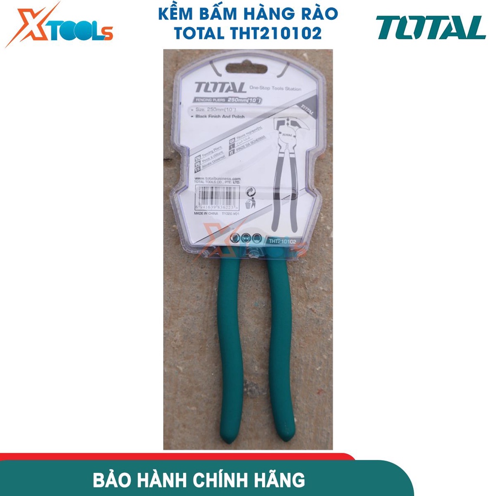 Kềm bấm hàng rào 250mm TOTAL THT210102, đầu kềm được đánh bóng và mạ đen, siêu cứng chống rỉ sét cong-CHÍNH HÃNG-XTOOLS