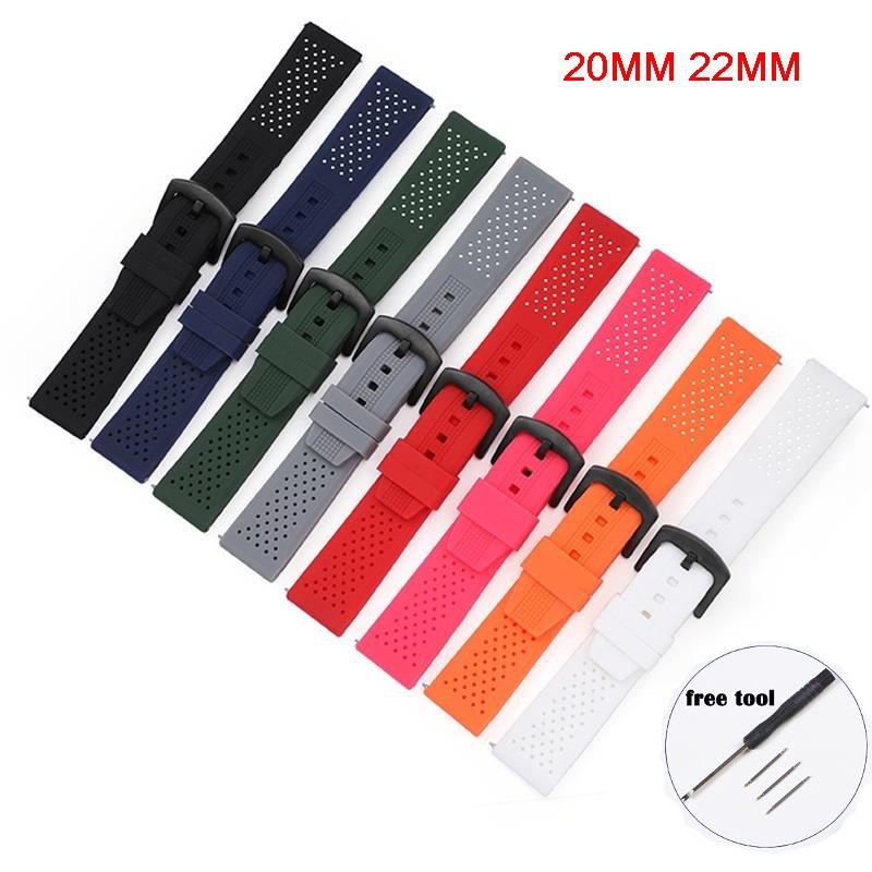 Dây Đeo Silicon Thoáng Khí Tháo Lắp Nhanh 20mm 22mm Cho Đồng Hồ Thông Dụng Samsung Huawei GT / 2 / 2e / 3 / Pro
